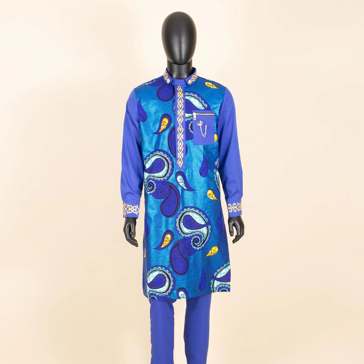 Men's Embroidered African Shirt & Pants 2-Piece Set – alternate view 7