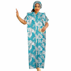 Elegant African Maxi Robe Dress for Women – Traditional Dashiki Abaya & Kaftan Style