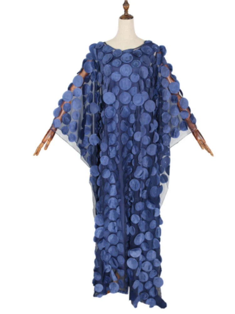 Stunning African Dashiki Fashion: Embroidered Loose Fit Long Dress for Women - Flexi Africa - Flexi Africa offers Free Delivery Worldwide - Vibrant African traditional clothing showcasing bold prints and intricate designs