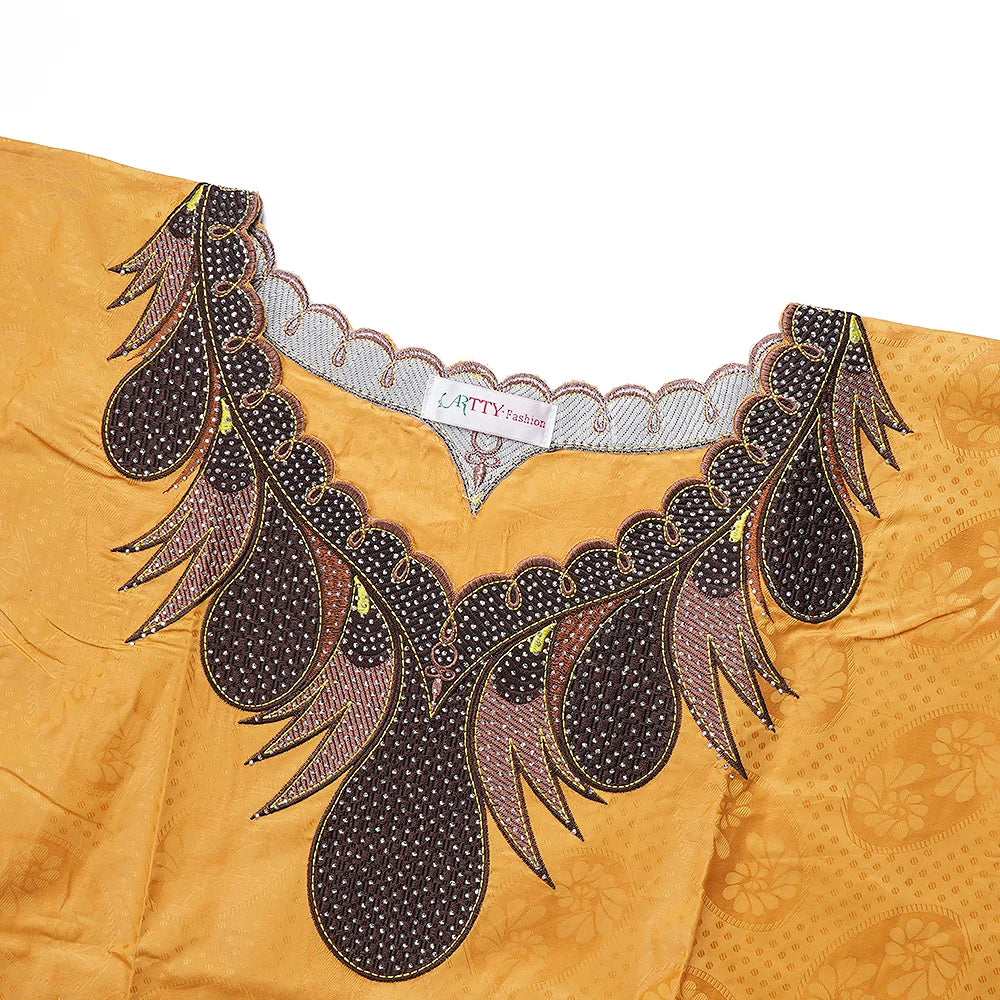 African Plus Size Dress for Women – Bazin Riche Embroidered Dashiki Gown for Events