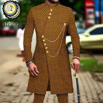 Men's Ankara Dashiki Printed Suit – Jacket & Pants 2-Piece Set – alternate view 30