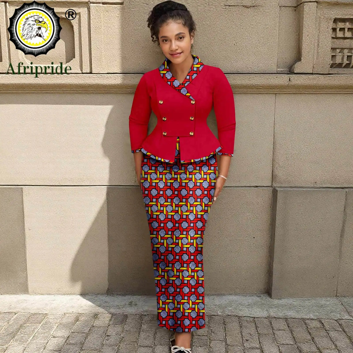 Women's African-Print Blazer & High-Waist Skirt Set, image 12 of 21 – Flexi Africa