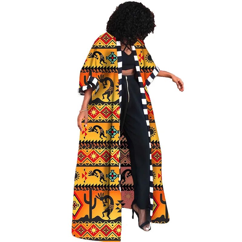 Africa Clothes for Women 2021 Dashiki Autumn Winter African Women Printing Long Shirt Cardigan Coat Dress African Dresses Women - Free Delivery Worldwide only at Flexi Africa
