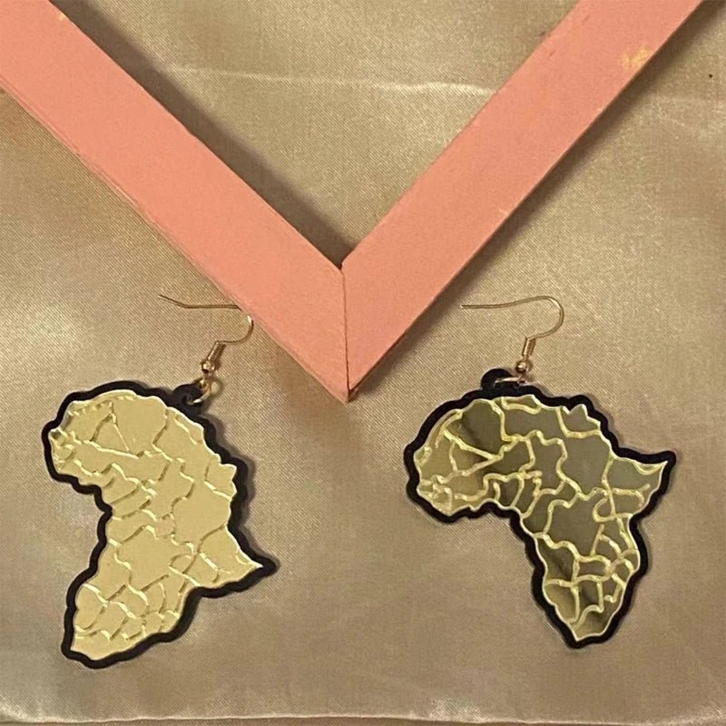 Africa Map Drop Earring Vintage Acrylic Map Dangle Earring Exaggerate Style Fishhook Earring Jewelry for Party Birthday - Flexi Africa - Free Delivery Worldwide only at www.flexiafrica.com
