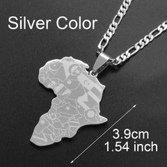Africa Map Pendant Necklaces in Silver and Gold: Stylish Jewelry for Women and Men - Flexi Africa - Free Delivery Worldwide