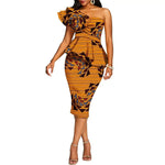 African 2 Piece Set for Women Crop Top + Print Skrit Set Ankara Clothing Dashiki Outfits Blouse Shirt Midi Skirt Casual S1926100 - Free Delivery Worldwide only at Flexi Africa