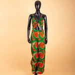 African 2 Piece Set for Women Dashiki Strapless Short Top+full Length Print Pants Ankara Clothing Attire AFRIPRIDE A1826005 - Free Delivery Worldwide only at Flexi Africa