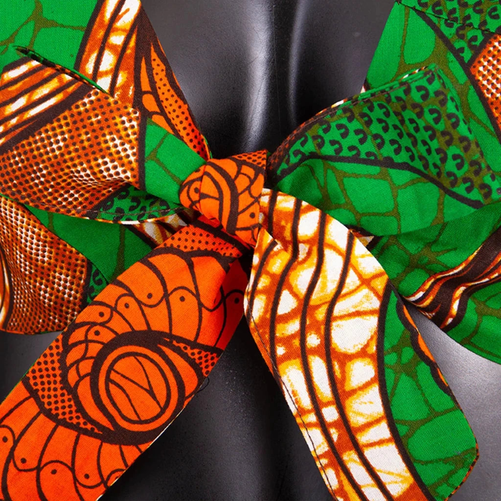 African 2 Piece Set for Women Dashiki Strapless Short Top+full Length Print Pants Ankara Clothing Attire AFRIPRIDE A1826005 - Free Delivery Worldwide only at Flexi Africa