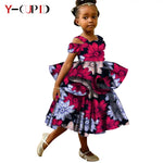 African Ankara Dress for Girls – Double - Layer Ruffles Bazin Riche Kids Party Dress - Free Delivery Worldwide only at Flexi Africa