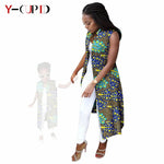 African Ankara Long Vest – Dashiki Cotton Mother Daughter Matching Outfit - Free Delivery Worldwide only at Flexi Africa