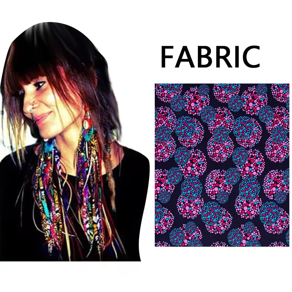 African Ankara Tassel Earrings – Handmade Boho Long Tribal Fabric Jewelry - Free Delivery Worldwide only at Flexi Africa