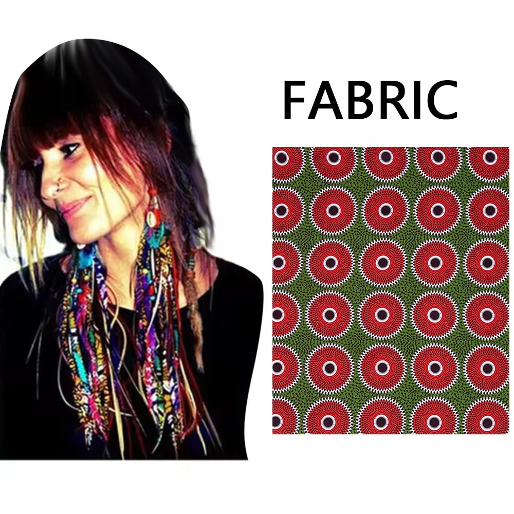 African Ankara Tassel Earrings – Handmade Boho Long Tribal Fabric Jewelry - Free Delivery Worldwide only at Flexi Africa