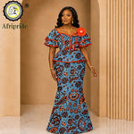 African Ankara Wax Print Flare Top & Maxi Skirt 2PC Set – Women's Casual Outfit - Free Delivery Worldwide only at Flexi Africa