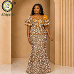 African Ankara Wax Print Flare Top & Maxi Skirt 2PC Set – Women's Casual Outfit - Free Delivery Worldwide only at Flexi Africa