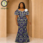 African Ankara Wax Print Flare Top & Maxi Skirt 2PC Set – Women's Casual Outfit - Free Delivery Worldwide only at Flexi Africa