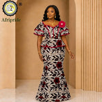 African Ankara Wax Print Flare Top & Maxi Skirt 2PC Set – Women's Casual Outfit - Free Delivery Worldwide only at Flexi Africa