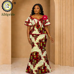 African Ankara Wax Print Flare Top & Maxi Skirt 2PC Set – Women's Casual Outfit - Free Delivery Worldwide only at Flexi Africa