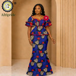 African Ankara Wax Print Flare Top & Maxi Skirt 2PC Set – Women's Casual Outfit - Free Delivery Worldwide only at Flexi Africa