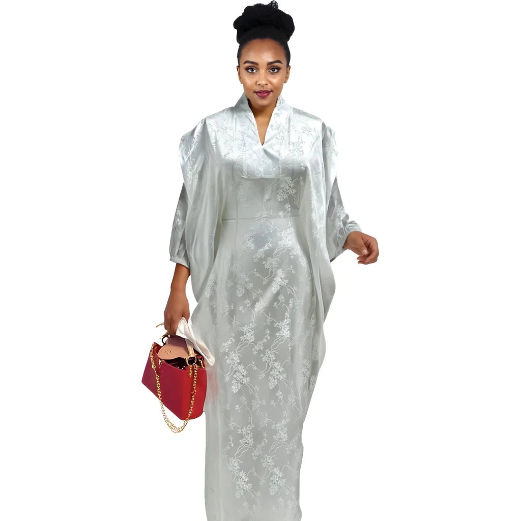 African Attire For Women Abaya Embroidery Plus Size Elegant Party Church Dress - Free Delivery Worldwide only at Flexi Africa
