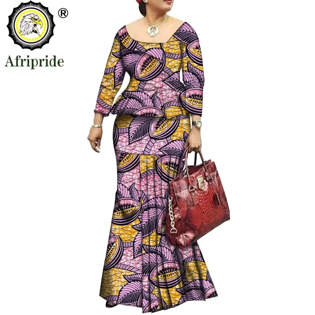 African Bazin Riche Ankara Dashiki Dress for Women – Pure Cotton Wax Batik Print Dress - Free Delivery Worldwide only at Flexi Africa