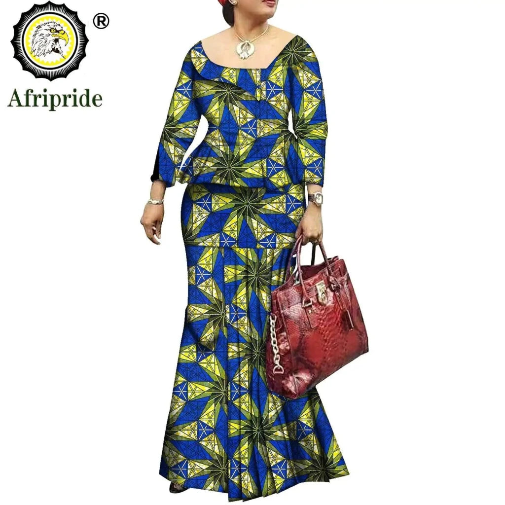 African Bazin Riche Ankara Dashiki Dress for Women – Pure Cotton Wax Batik Print Dress - Free Delivery Worldwide only at Flexi Africa