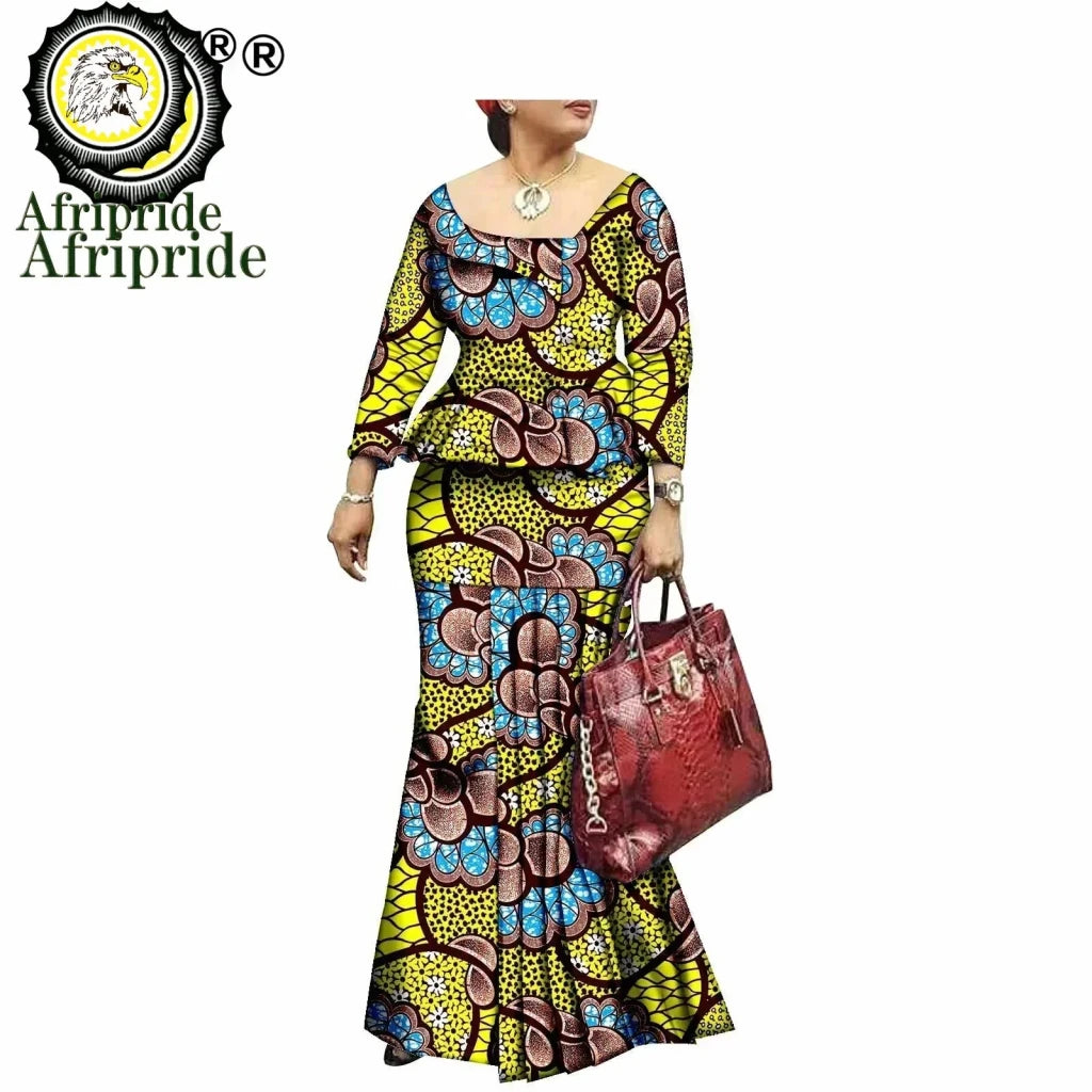 African Bazin Riche Ankara Dashiki Dress for Women – Pure Cotton Wax Batik Print Dress - Free Delivery Worldwide only at Flexi Africa