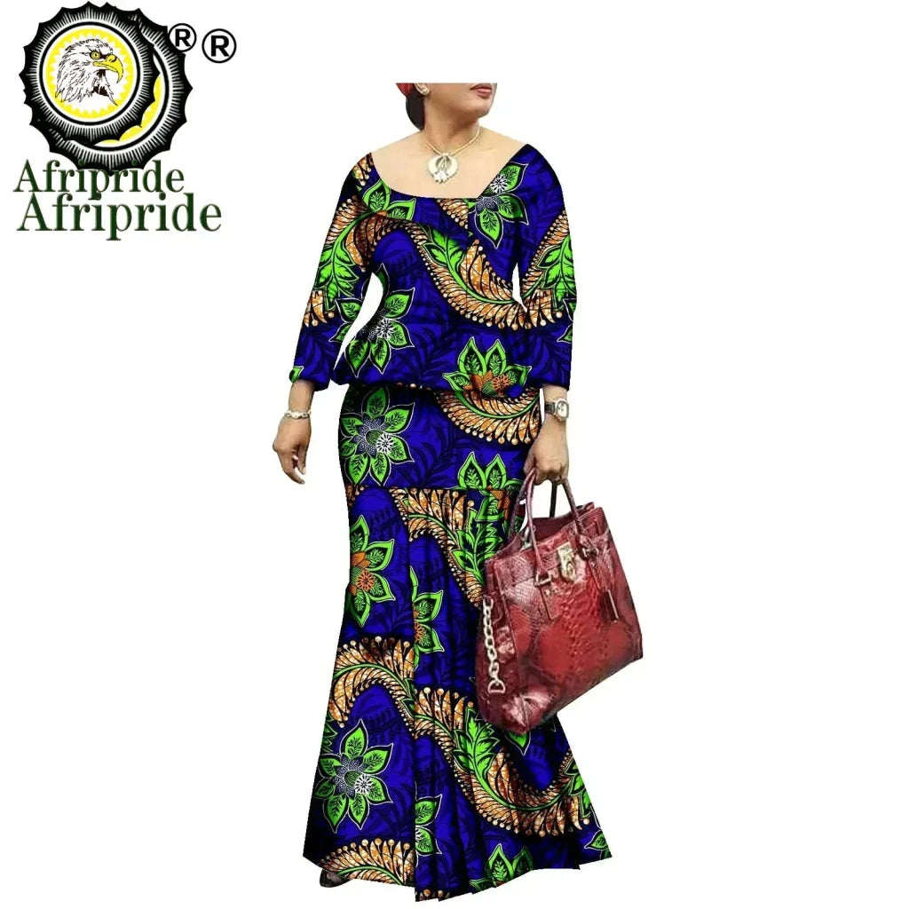 African Bazin Riche Ankara Dashiki Dress for Women – Pure Cotton Wax Batik Print Dress - Free Delivery Worldwide only at Flexi Africa