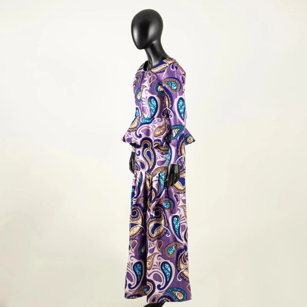 African Bazin Riche Ankara Dashiki Dress for Women – Pure Cotton Wax Batik Print Dress - Free Delivery Worldwide only at Flexi Africa