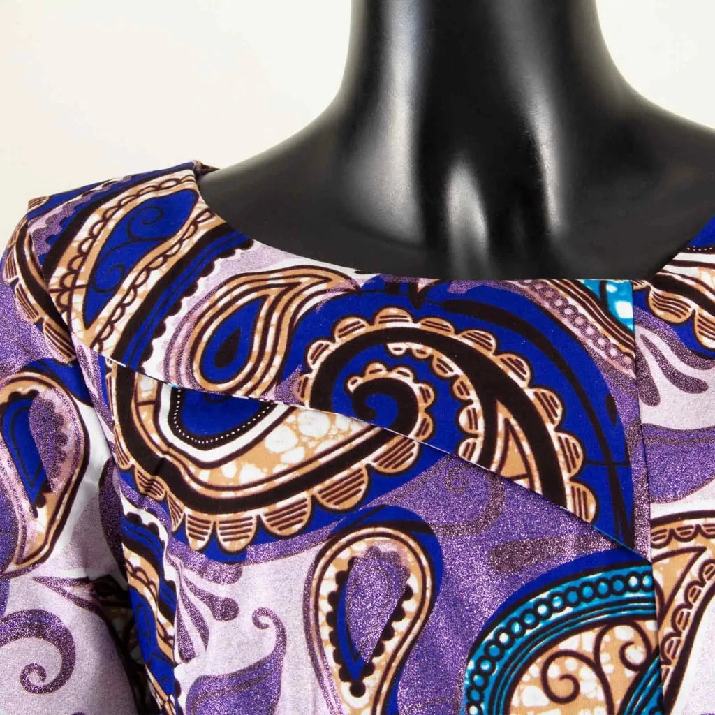 African Bazin Riche Ankara Dashiki Dress for Women – Pure Cotton Wax Batik Print Dress - Free Delivery Worldwide only at Flexi Africa