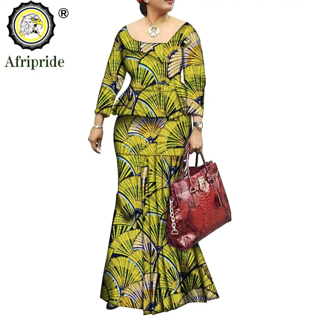 African Bazin Riche Ankara Dashiki Dress for Women – Pure Cotton Wax Batik Print Dress - Free Delivery Worldwide only at Flexi Africa