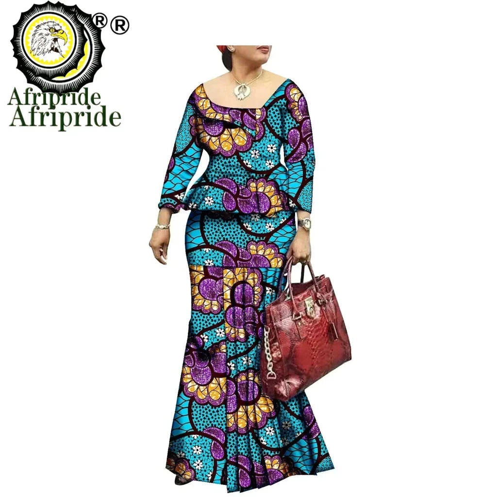African Bazin Riche Ankara Dashiki Dress for Women – Pure Cotton Wax Batik Print Dress - Free Delivery Worldwide only at Flexi Africa