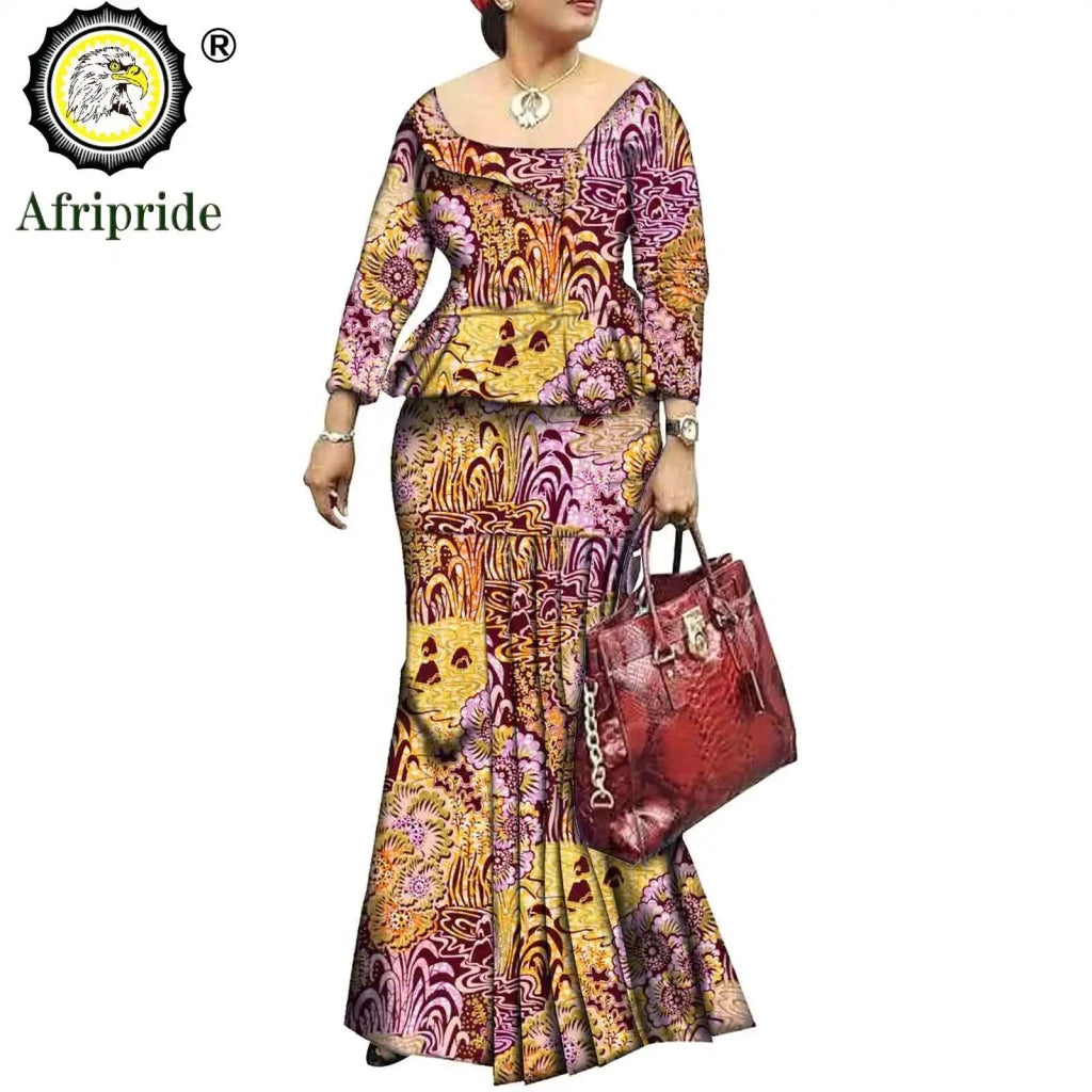 African Bazin Riche Ankara Dashiki Dress for Women – Pure Cotton Wax Batik Print Dress - Free Delivery Worldwide only at Flexi Africa