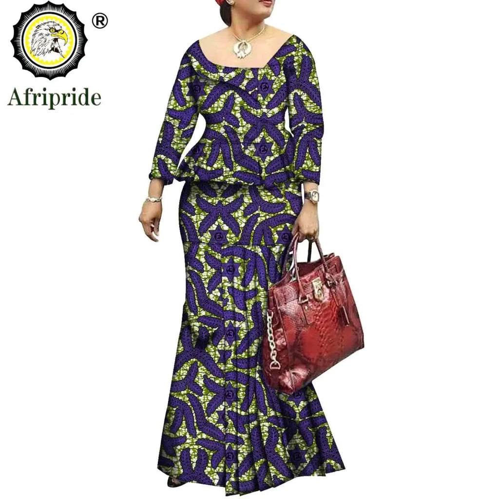 African Bazin Riche Ankara Dashiki Dress for Women – Pure Cotton Wax Batik Print Dress - Free Delivery Worldwide only at Flexi Africa