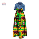 African Bazin Riche Maxi Skirt for Women – Dashiki - Inspired Long Summer Skirt with Belt - Free Delivery Worldwide only at Flexi Africa