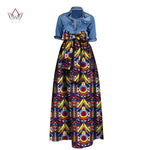 African Bazin Riche Maxi Skirt for Women – Dashiki - Inspired Long Summer Skirt with Belt - Free Delivery Worldwide only at Flexi Africa