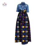 African Bazin Riche Maxi Skirt for Women – Dashiki - Inspired Long Summer Skirt with Belt - Free Delivery Worldwide only at Flexi Africa