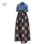 African Bazin Riche Maxi Skirt for Women – Dashiki - Inspired Long Summer Skirt with Belt - Free Delivery Worldwide only at Flexi Africa
