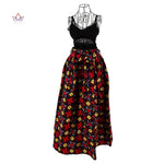 African Bazin Riche Maxi Skirt for Women – Dashiki - Inspired Long Summer Skirt with Belt - Free Delivery Worldwide only at Flexi Africa