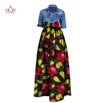 African Bazin Riche Maxi Skirt for Women – Dashiki - Inspired Long Summer Skirt with Belt - Free Delivery Worldwide only at Flexi Africa