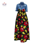 African Bazin Riche Maxi Skirt for Women – Dashiki - Inspired Long Summer Skirt with Belt - Free Delivery Worldwide only at Flexi Africa