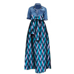 African Bazin Riche Maxi Skirt for Women – Dashiki - Inspired Long Summer Skirt with Belt - Free Delivery Worldwide only at Flexi Africa