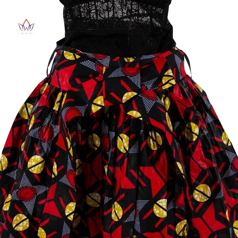 African Bazin Riche Maxi Skirt for Women – Dashiki - Inspired Long Summer Skirt with Belt - Free Delivery Worldwide only at Flexi Africa