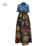 African Bazin Riche Maxi Skirt for Women – Dashiki - Inspired Long Summer Skirt with Belt - Free Delivery Worldwide only at Flexi Africa