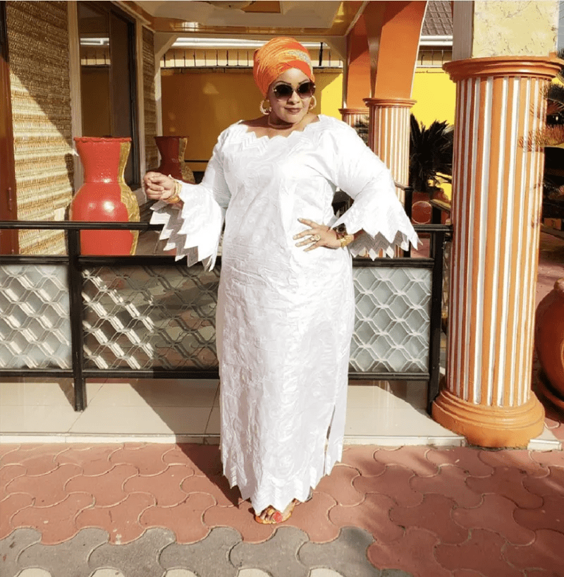 African Bazin Riche Plus Size Dress – Elegant Embroidered Party & Church Dress - Free Delivery Worldwide only at Flexi Africa