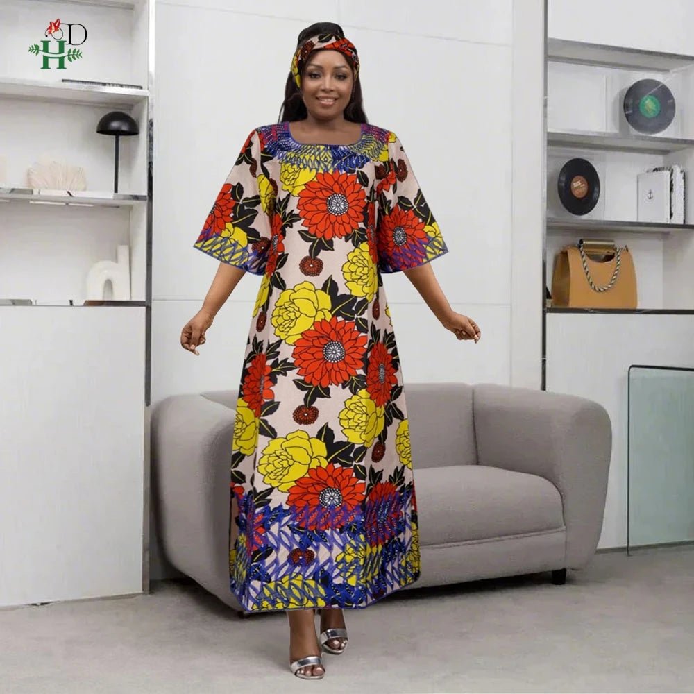 African Bazin Traditional Dress for Women – Premium Embroidered High - Quality Party & Wedding Occasion Gown - Free Delivery Worldwide only at Flexi Africa