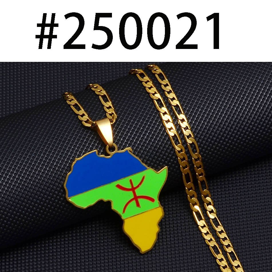 African Berber Pendant Necklaces: Stylish Jewelry Featuring the Africa Map for Women and Men - Flexi Africa