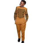 African Boys Ankara Print Top & Pants Set – Dashiki Kids Outfit in Bazin Riche African Style - Free Delivery Worldwide only at Flexi Africa