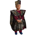 African Boys Dashiki Outfit Set – Bazin Riche Print Top & Pants - Free Delivery Worldwide only at Flexi Africa
