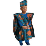 African Boys Dashiki Outfit Set – Bazin Riche Print Top & Pants - Free Delivery Worldwide only at Flexi Africa