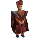 African Boys Dashiki Outfit Set – Bazin Riche Print Top & Pants - Free Delivery Worldwide only at Flexi Africa